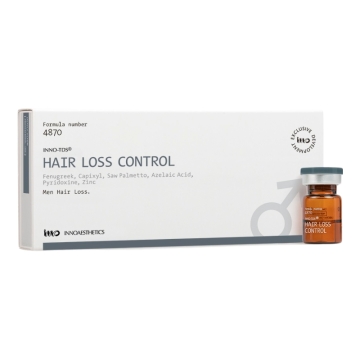 Specific treatment for male pattern baldness or androgenic alopecia. INNO-TDS Hair Loss Control stimulates microcirculation in the scalp and inhibits the formation of DHT, the hormone responsible for male pattern baldness. 