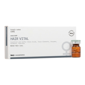 INNO-TDS Hair Vital is a specific treatment for alopecia in women. It is a powerful intradermal treatment based on Sulphur Amino Acids and coenzymes to specifically treat alopecia in women by nourishing the hair follicle.