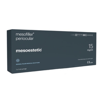 Mesoestetic Mesofiller Periocular is a filler containing 15 mg/ml crosslinked hyaluronic acid for periocular and frontal areas. Thanks to DENSIMATRIX® technology, a process enabling uniform crosslinking of 100% of hyaluronic acid chains, this product has 