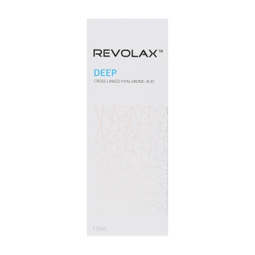 REVOLAX Deep is a thicker and longer lasting gel, used to treat deep wrinkles and nasolabial folds. REVOLAX Deep can also be used for augmentation of the cheeks, chin, and lips.