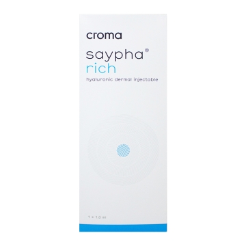 Saypha® Rich is a gel implant containing a high concentration of hyaluronic acid that is stabilized by glycerol, a natural moisturizer that retains water and preserves hydration. Saypha® Rich improves skin elasticity, tone and hydration resulting in a nat