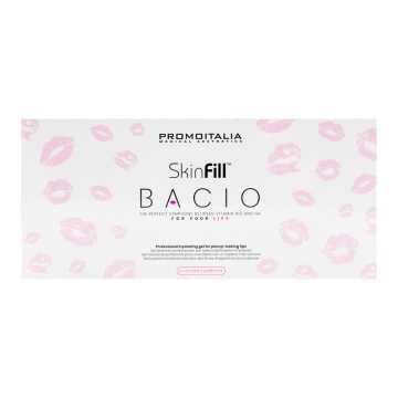 Skinfill Bacio is the latest innovative lip booster composed of vitamin B12 and hyaluronic acid, for defining, hydrating and making lips appear softer, smoother and much plumper. Promoitalia’s R&D department has been able to obtain a stable and groundbrea