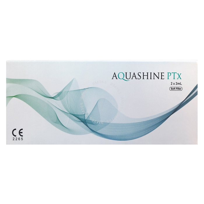 Aquashine PTX is a soft mesotherapy filler that contains biomimetic peptides and hyaluronic acids. The product stimulates the regeneration of aging skin and prevents free radicals from further development slowing the aging process in the skin.