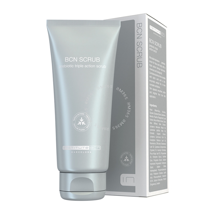 BCN SCRUB is a triple action prebiotic facial and body scrub that combines alumina microcrystals with lactic acid and a bioenzymatic extract for a more complete and controlled exfoliation that doesn’t damage the skin barrier.