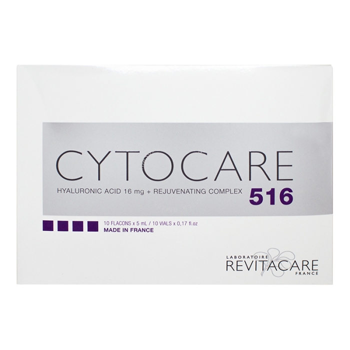 Cytocare 516 is a resorbable implant composed of hyaluronic acid and a rejuvenating complex. Cytocare 516 is designed to be injected into the mid-deep layer of the skin dermis to treat early fine lines and increase skin tone and elasticity.