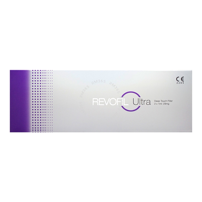 Revofil Ultra is a dermal filler designed to correct deep lines and wrinkles in thick skin tissue. This filler is ideal to restore lost facial volume and to contour. Revofil Plus should be injected into the deep dermis in targeted areas like the forehead,