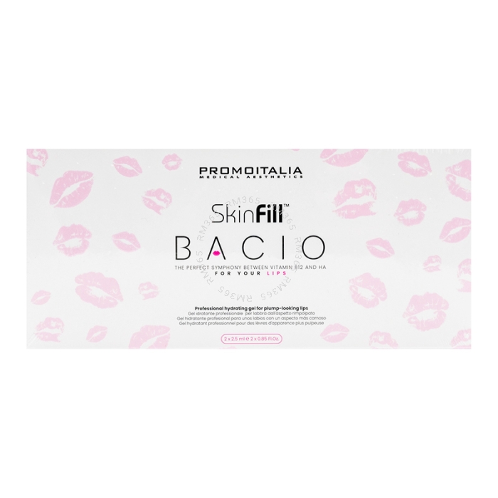 Skinfill Bacio is the latest innovative lip booster composed of vitamin B12 and hyaluronic acid, for defining, hydrating and making lips appear softer, smoother and much plumper. Promoitalia’s R&D department has been able to obtain a stable and groundbrea