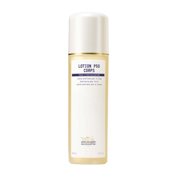 Lotion P50 Corps contains the core ingredients of the P50 formula – with added exfoliating power to suit the specific thickness of the epidermis on the body – along with toning active ingredients. The epidermis is purified so skin is clean, rebalanced and
