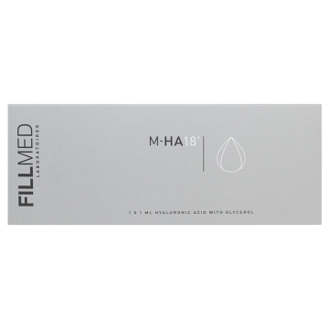 FILLMED M-HA 18 is a dermal filler intended for replenishing the loss of hyaluronic acid due to aging. FILLMED M-HA 18 is ideal to treat superficial dermal tissue, preferably deeper, to improve tone and elasticity of the skin.