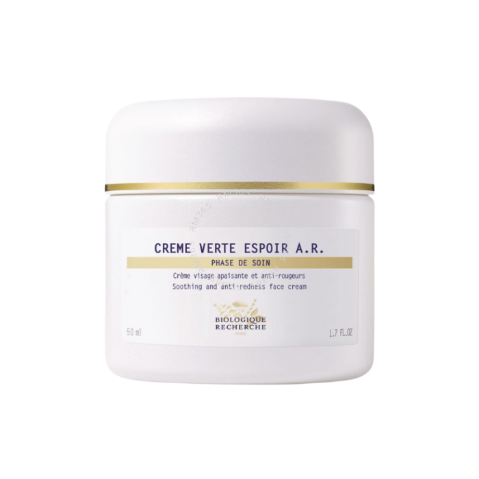 Ideal for tackling redness on the face, Crème Verte Espoir A.R. prevents and reduces the signs of rosacea. It acts on broken capillaries, visibly reducing their appearance to decrease the extent and intensity of chronic redness. The sensitive skin reactio