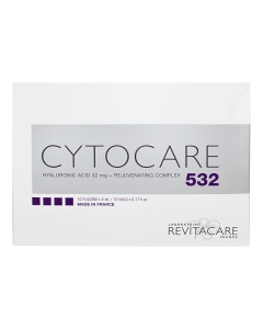 Cytocare 532 is a resorbable implant composed of hyaluronic acid and a rejuvenating complex. Cytocare 532 is designed to be injected into the mid-deep layer of the skin dermis to fight the skin's ageing process and reduce fine lines and wrinkles. 